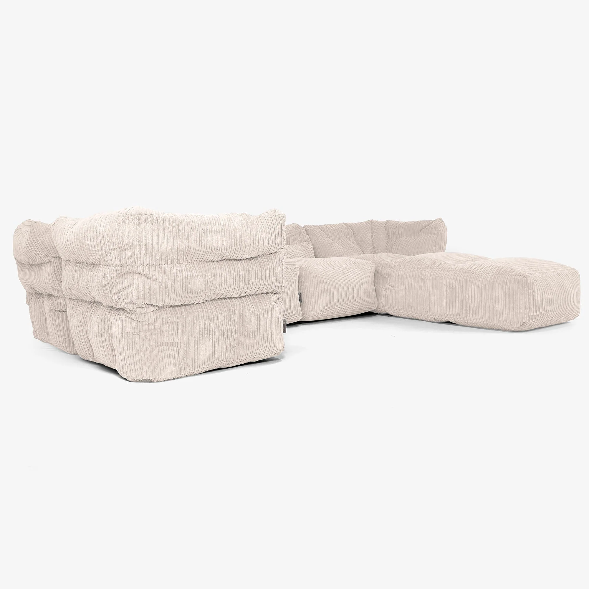 5-Sitzer Modulares Sofa-Set mit Récamiere rechts - Cord Elfenbein - Image 2