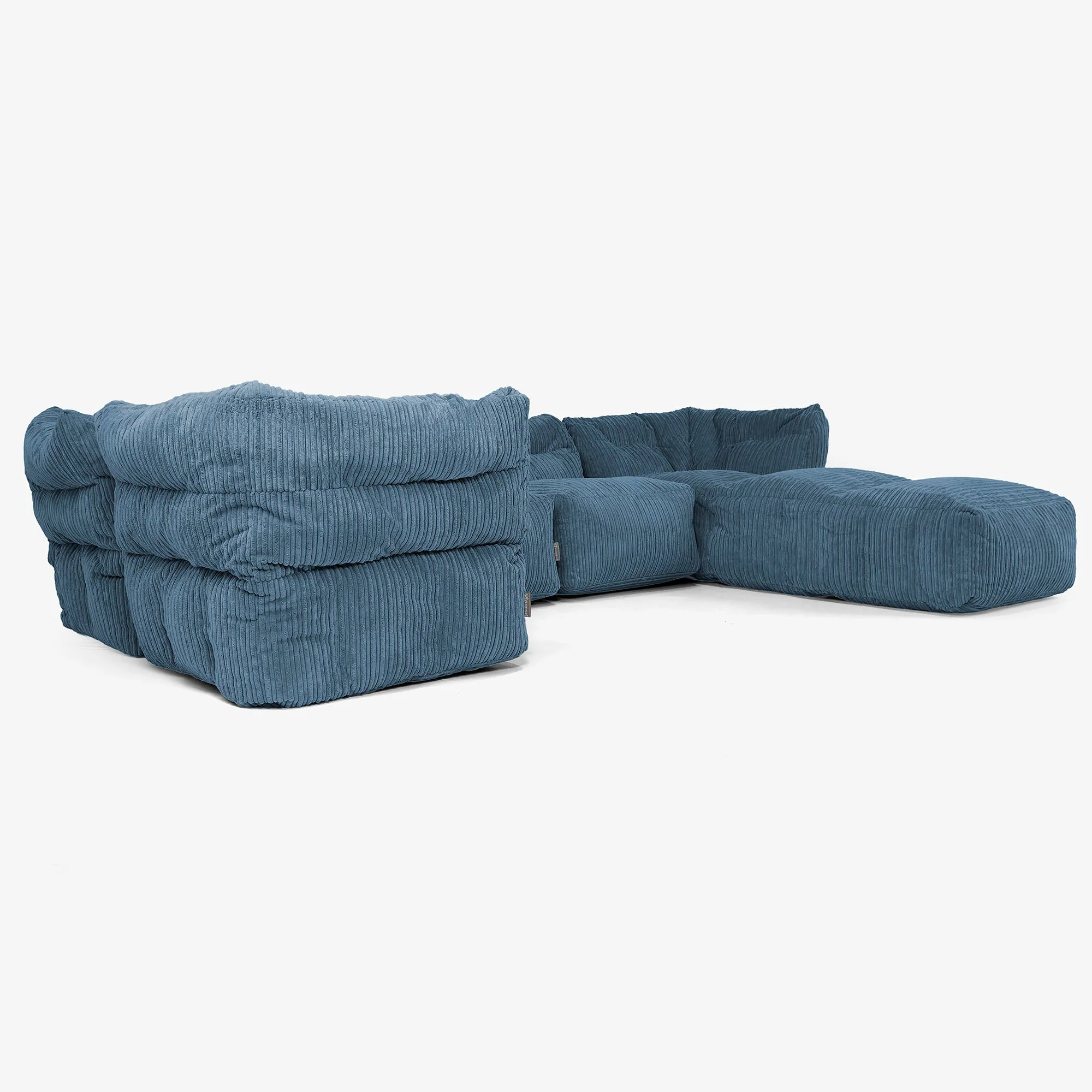 5-Sitzer Modulares Sofa-Set mit Récamiere rechts - Cord Marineblau - Image 2