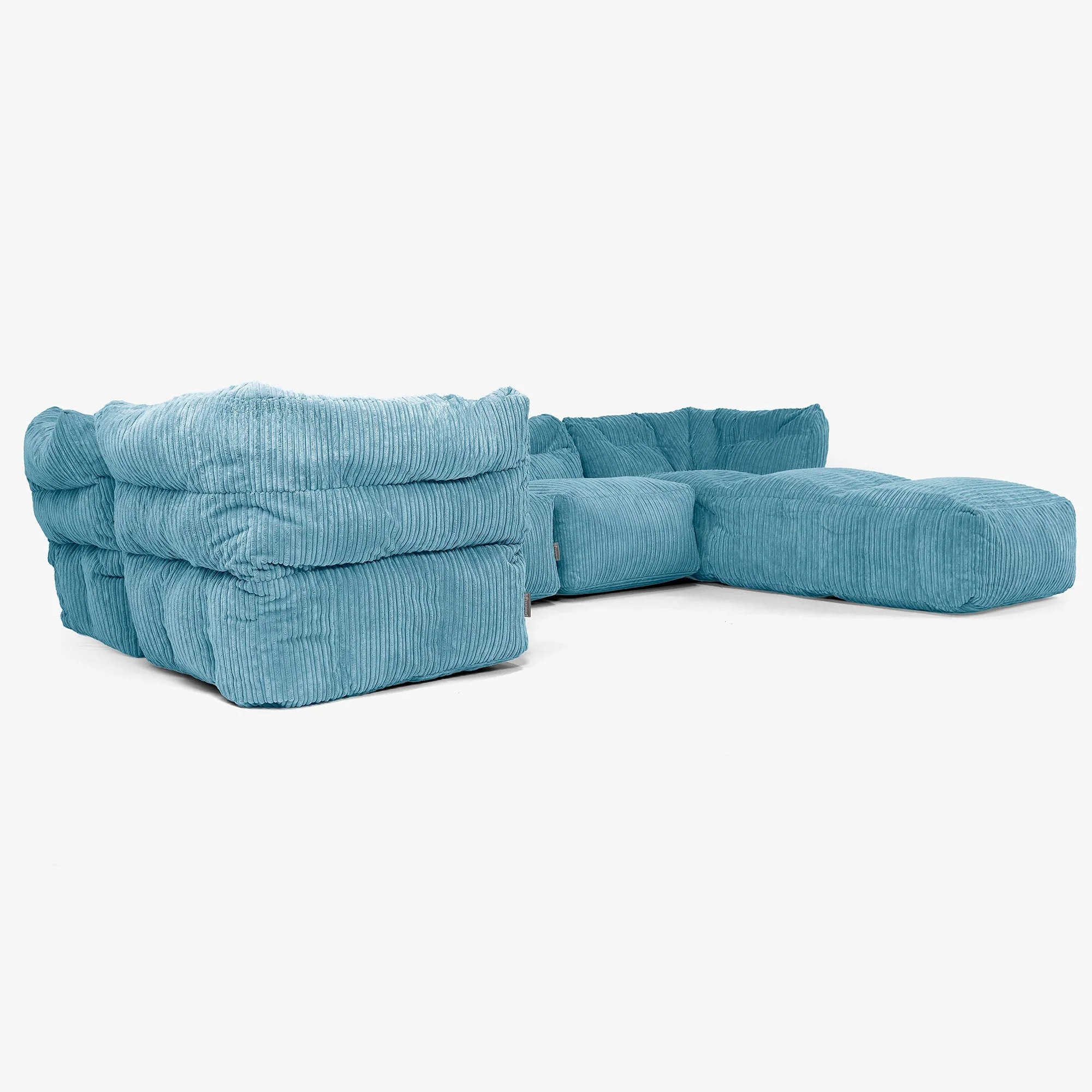 5-Sitzer Modulares Sofa-Set mit Récamiere rechts - Cord Türkis - Image 2