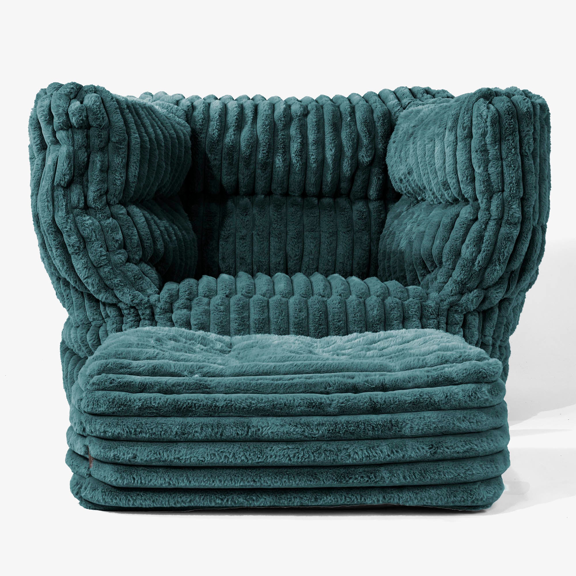 Louis Sitzsack Ohrensessel - Ultra Plüsch Cord Blaugrün - Image 2