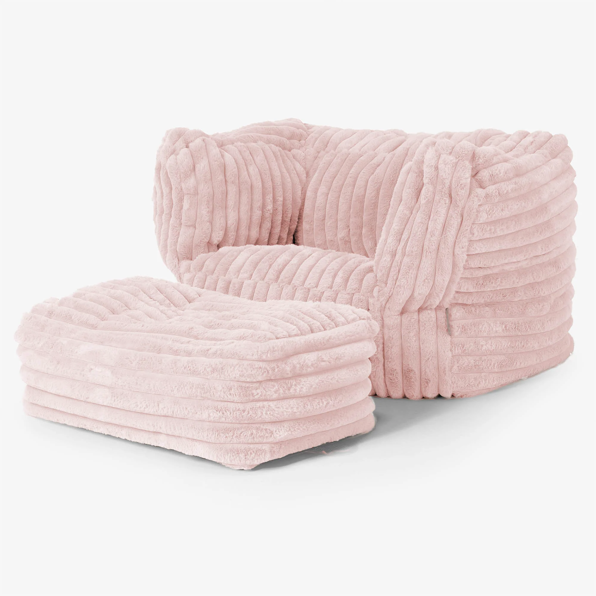 Albert Sitzsack Ohrensessel - Ultra Plüsch Cord Pastellrosa - Image 2