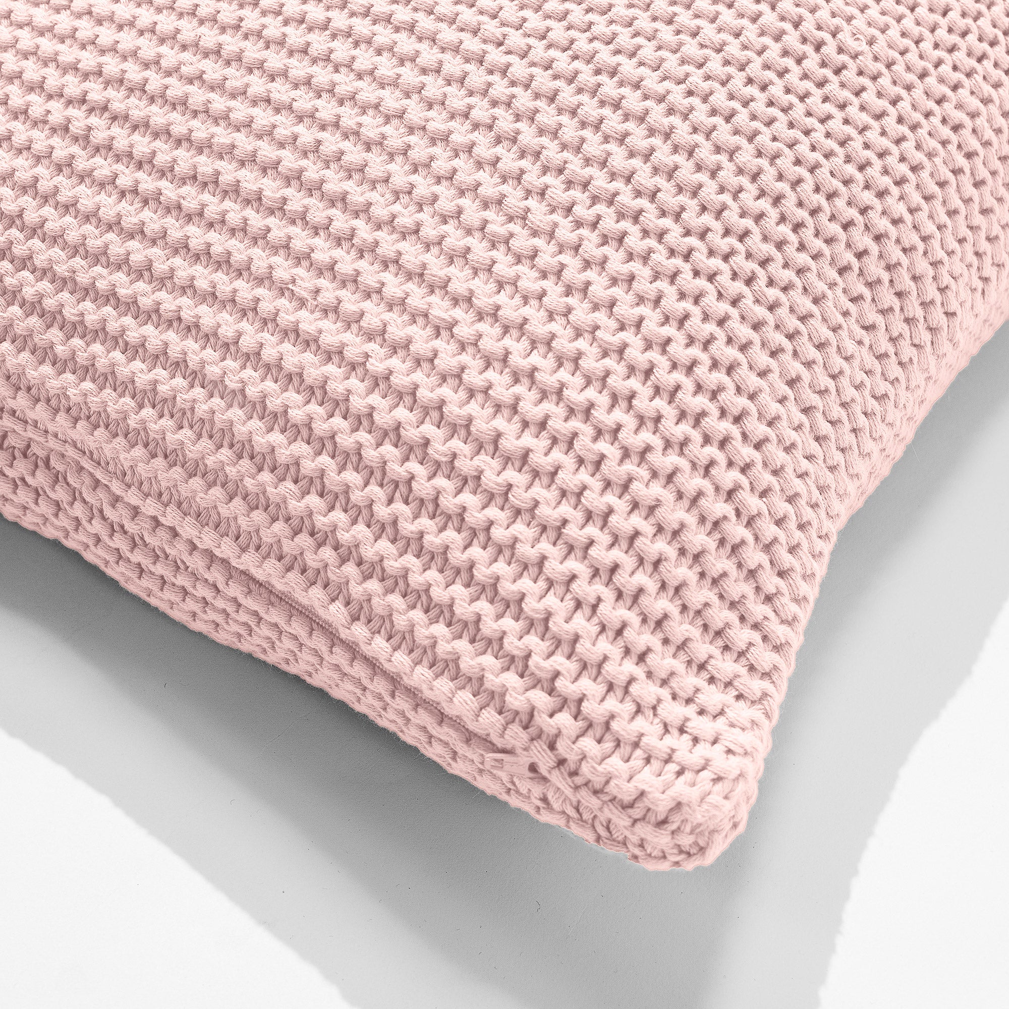 Dekokissen / Sofa Kissenbezug 47 x 47cm - Ellos Grobgestrickt Baby Pink - Image 2