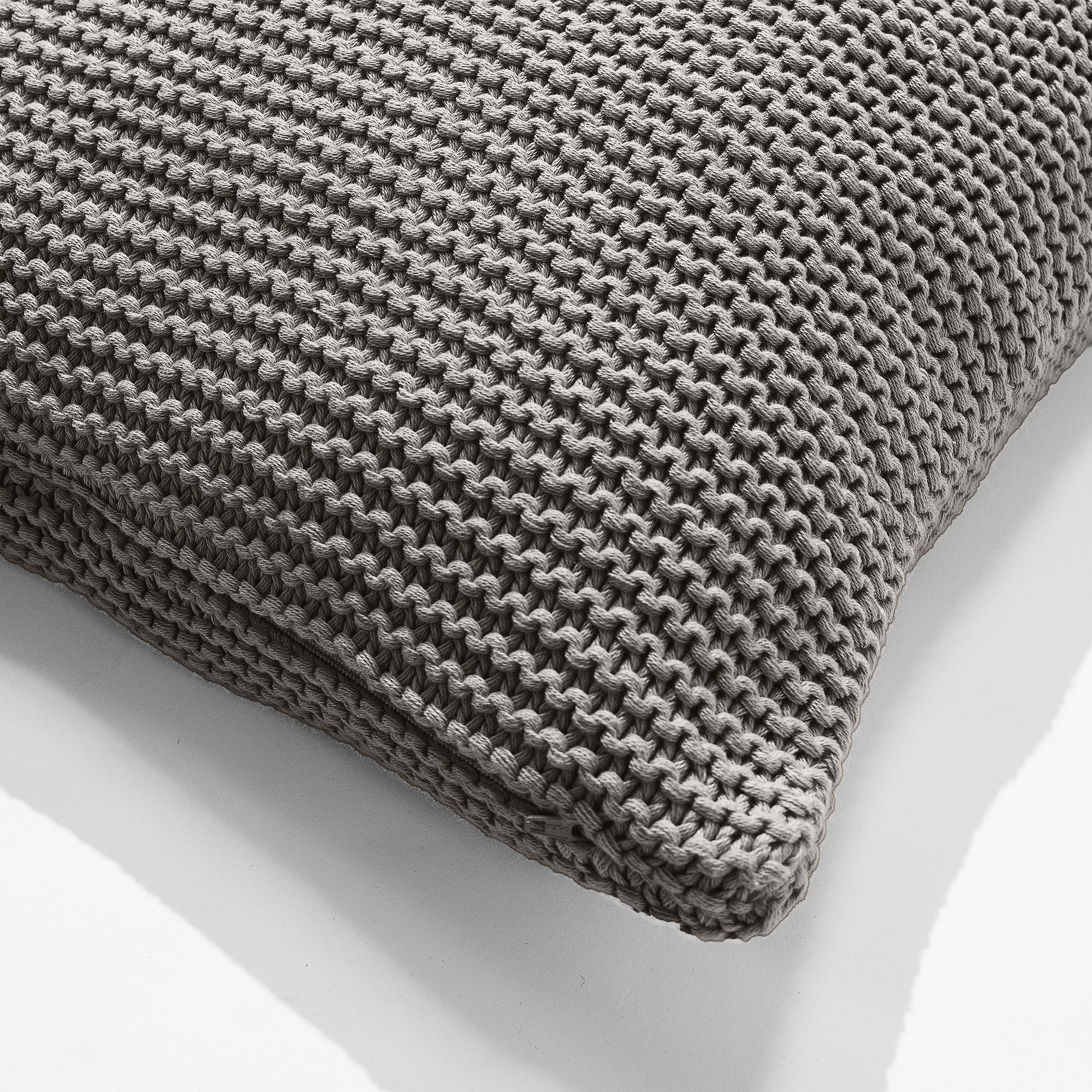 Dekokissen / Sofa Kissenbezug 47 x 47cm - Ellos Grobgestrickt Grau - Image 2