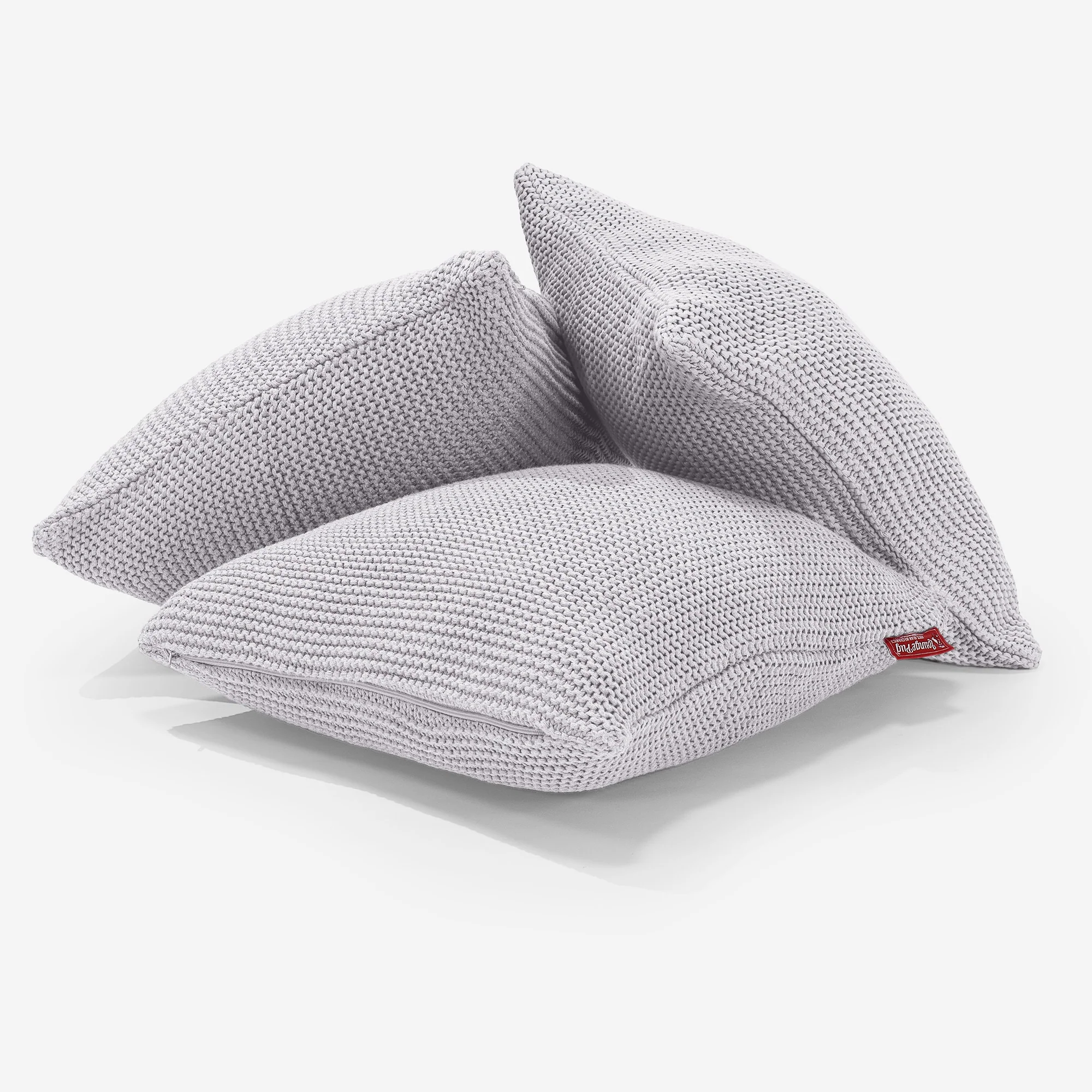 Dekokissen / Sofa Kissenbezug 47 x 47cm - Ellos Grobgestrickt Hellgrau - Image 3