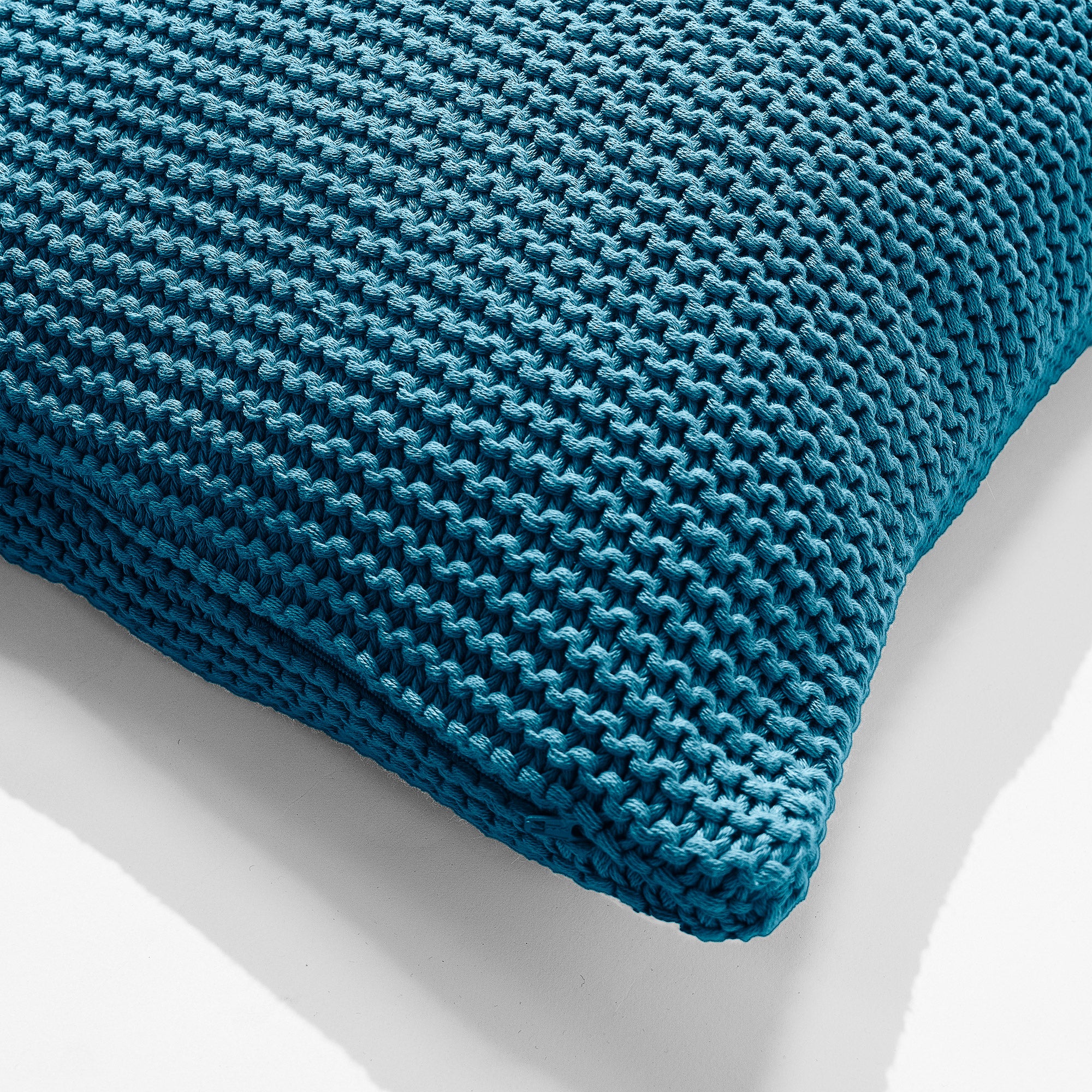 Dekokissen / Sofa Kissenbezug 47 x 47cm - Ellos Grobgestrickt Türkis - Image 2