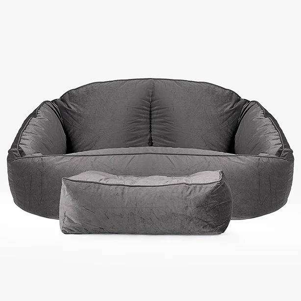 Bubble Sitzsack Sofa - Samt Schiefergrau - Image 2
