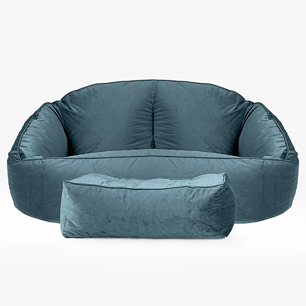 Bubble Sitzsack Sofa - Samt Türkis - Image 2