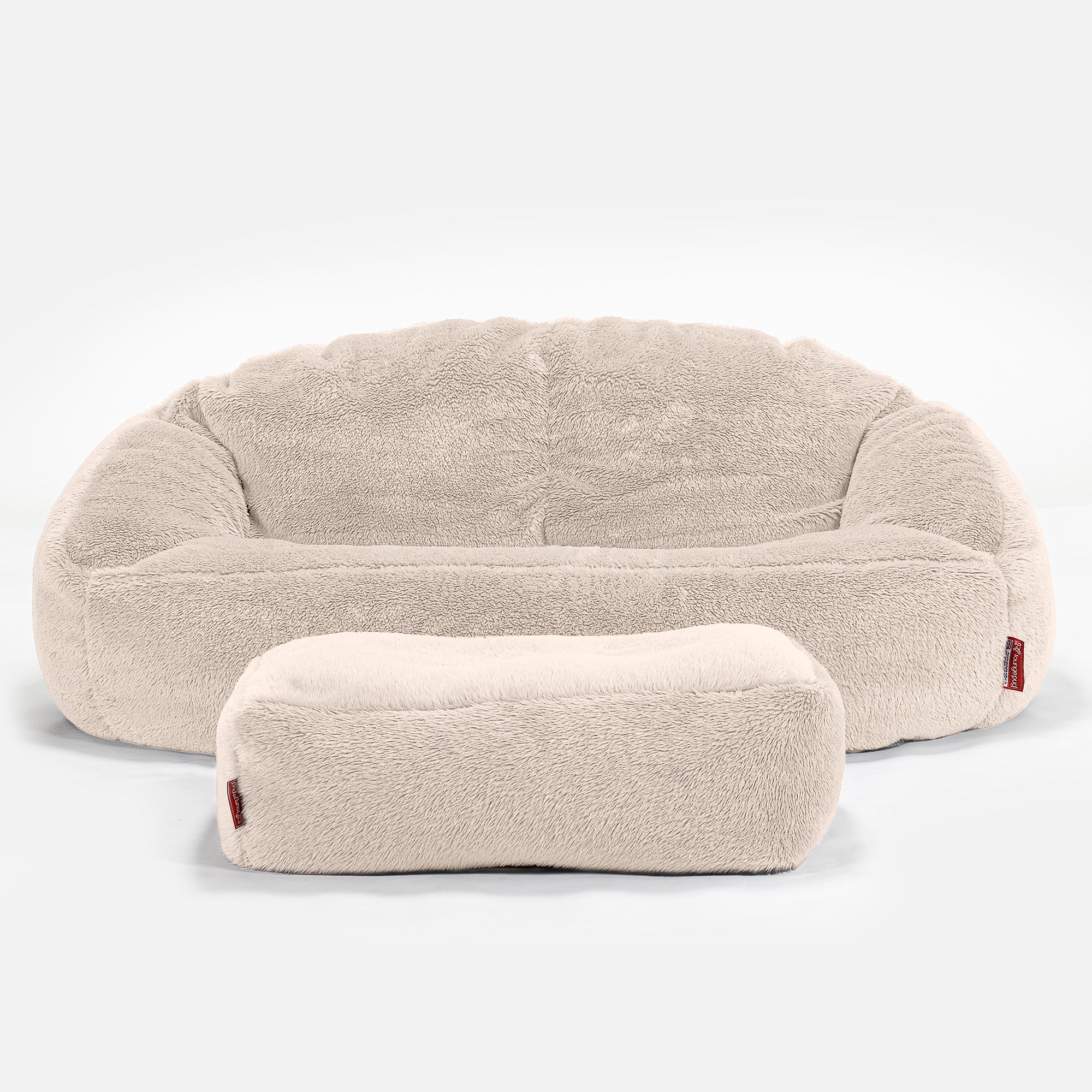 Bubble Sitzsack Sofa - Teddy Kunstfell Creme - Image 2