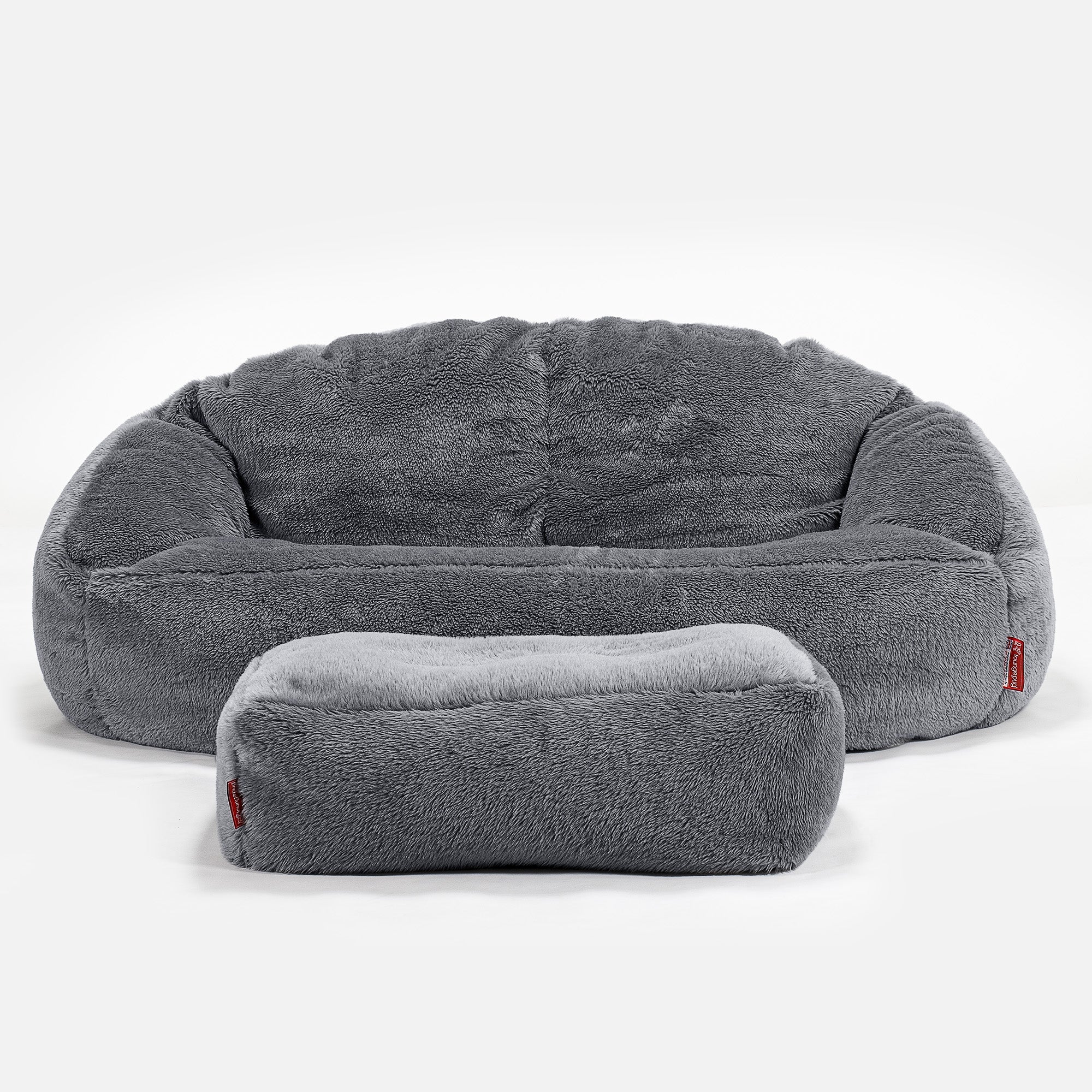 Bubble Sitzsack Sofa - Teddy Kunstfell Dunkelgrau - Image 2