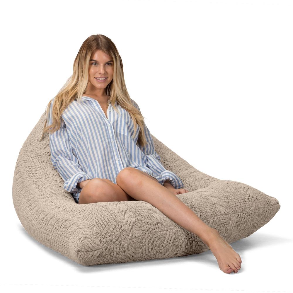 Sitzsack XXL Gaming - Gestrickte Cable Creme - Image 5
