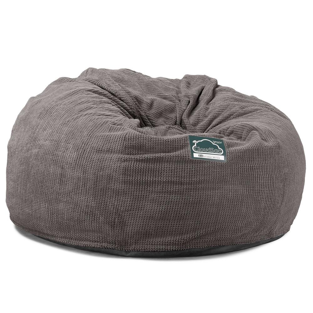 CloudSac 1010 Riesen Memory-Schaum XXL Sitzsacksofa - Pom-Pom Anthrazit - Image 5
