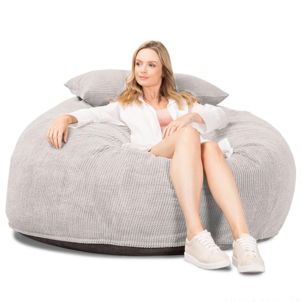 CloudSac 1010 Riesen Memory-Schaum XXL Sitzsacksofa - Pom-Pom Creme - Image 3