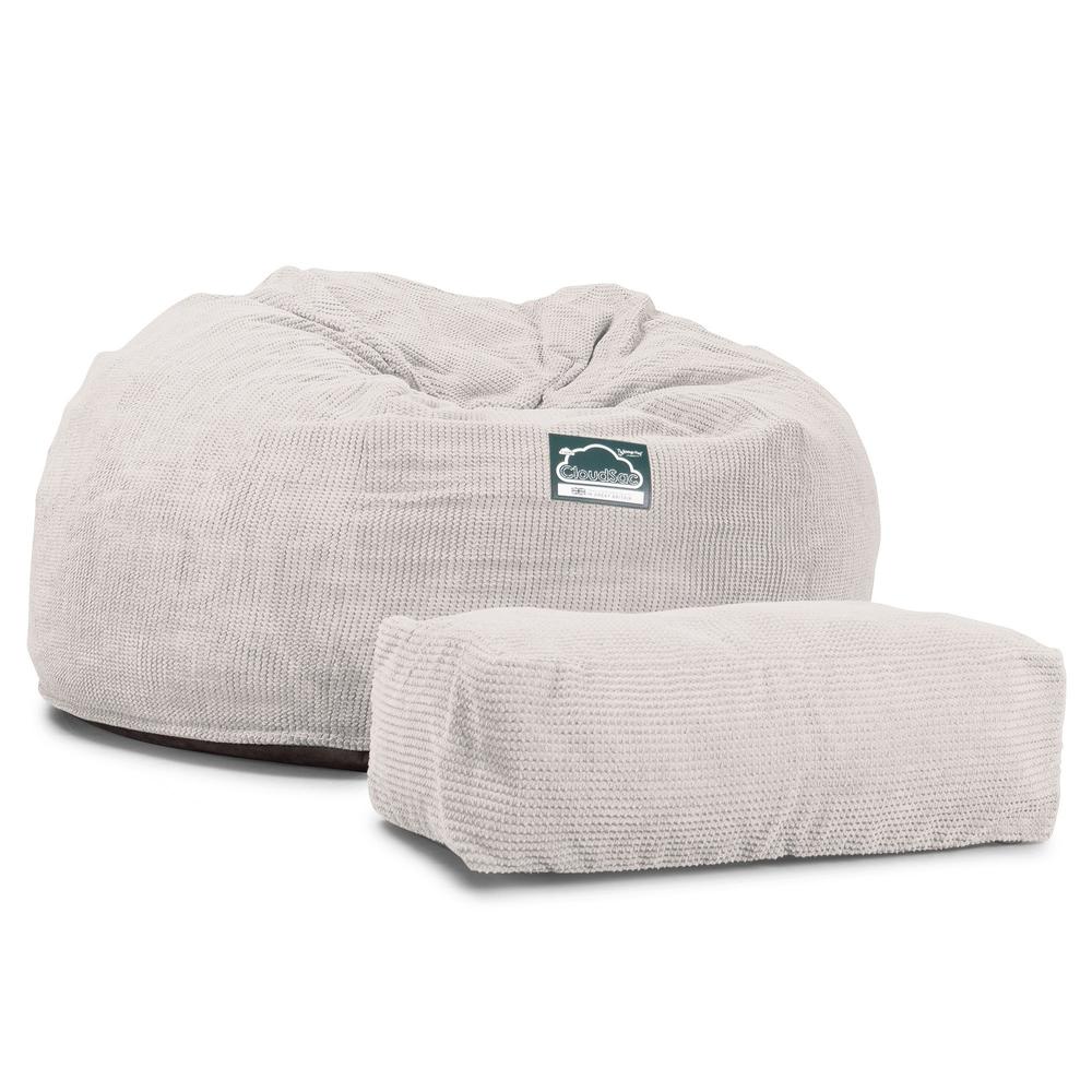CloudSac 1010 Riesen Memory-Schaum XXL Sitzsacksofa - Pom-Pom Creme - Image 6