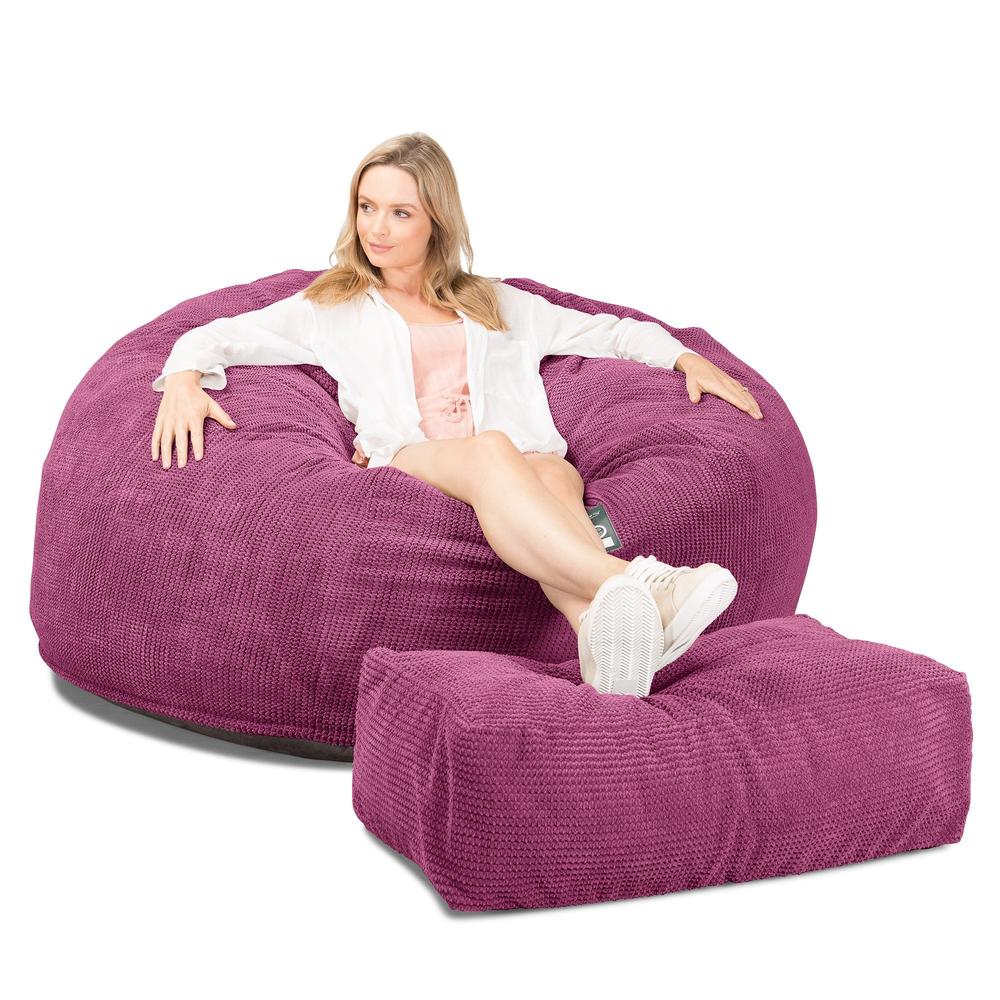 CloudSac 1010 Riesen Memory-Schaum XXL Sitzsacksofa - Pom-Pom Pink - Image 4