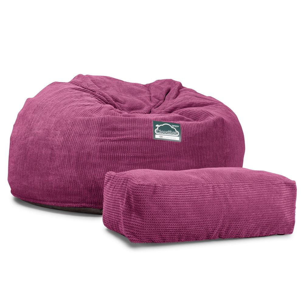 CloudSac 1010 Riesen Memory-Schaum XXL Sitzsacksofa - Pom-Pom Pink - Image 6