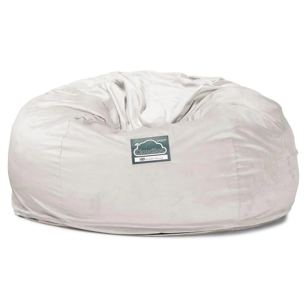 CloudSac 1010 Riesen Memory-Schaum XXL Sitzsacksofa - Samt Silber - Image 4