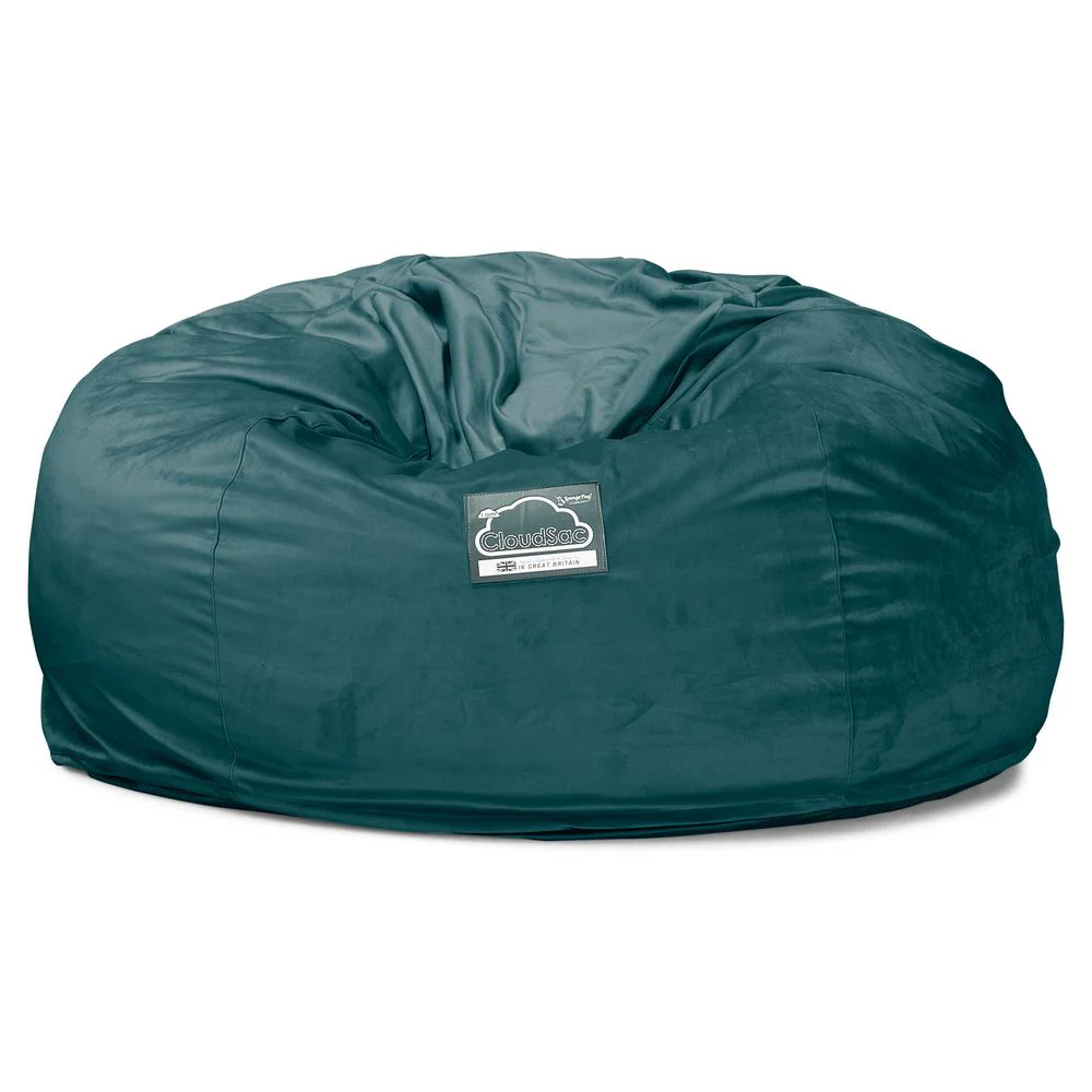 CloudSac 1010 Riesen Memory-Schaum XXL Sitzsacksofa - Samt Türkis - Image 4