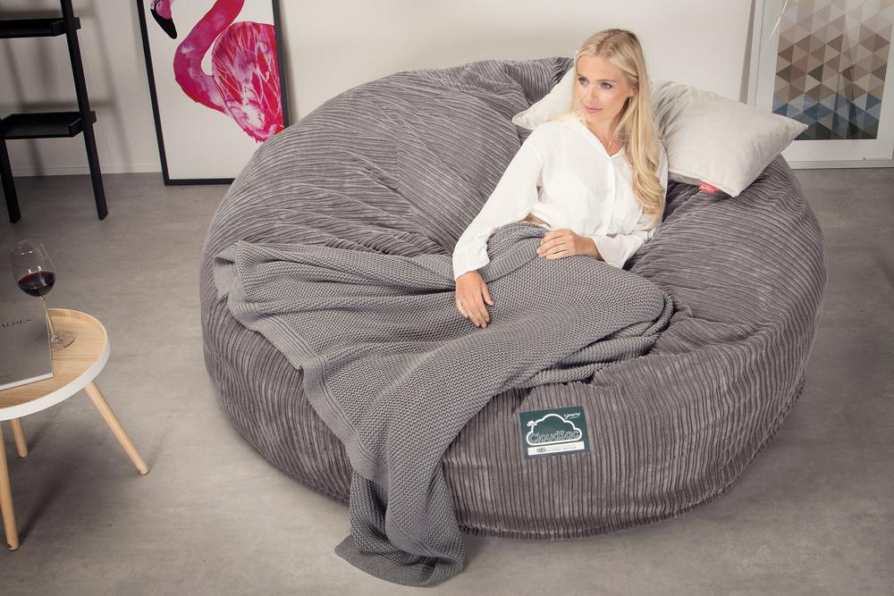 CloudSac 3000 XXL Kingsize Memory-Schaum Sitzsacksofa - Cord Graphitgrau - Image 2