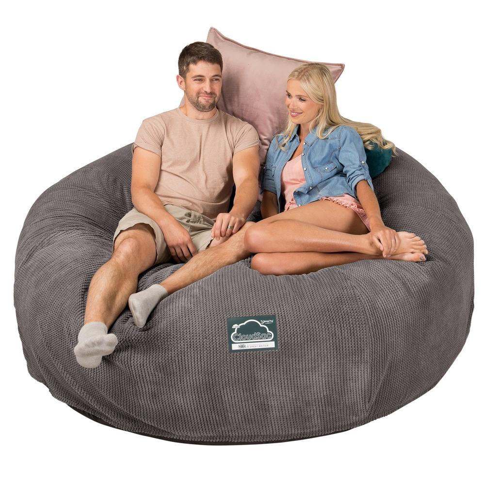 CloudSac 3000 XXL Kingsize Memory-Schaum Sitzsacksofa - Pom-Pom Anthrazit - Image 4