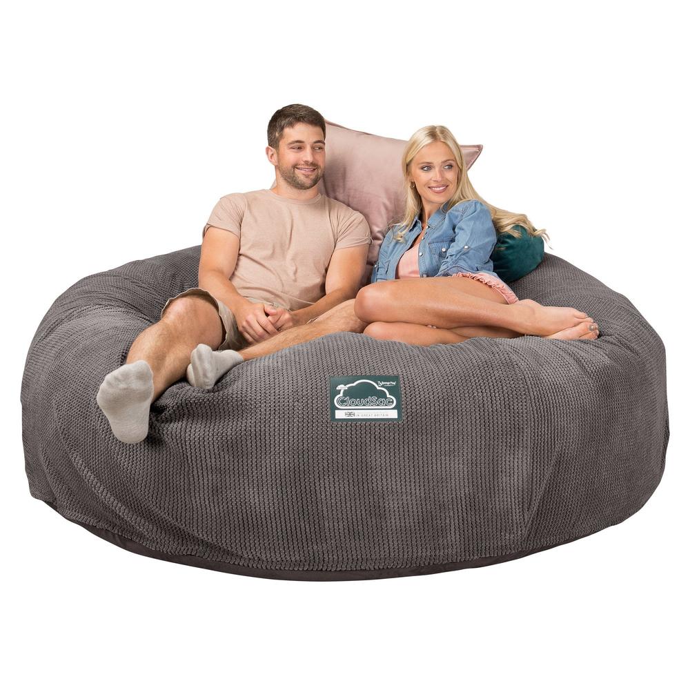 CloudSac 3000 XXL Kingsize Memory-Schaum Sitzsacksofa - Pom-Pom Anthrazit - Image 5