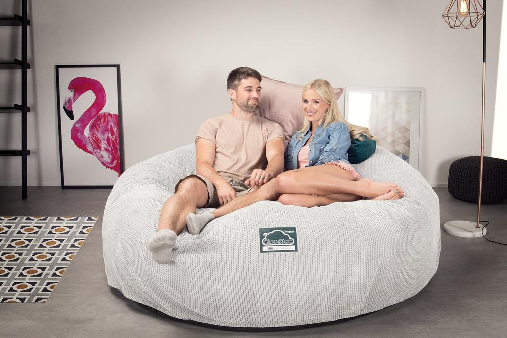 CloudSac 3000 XXL Kingsize Memory-Schaum Sitzsacksofa - Pom-Pom Creme - Image 2