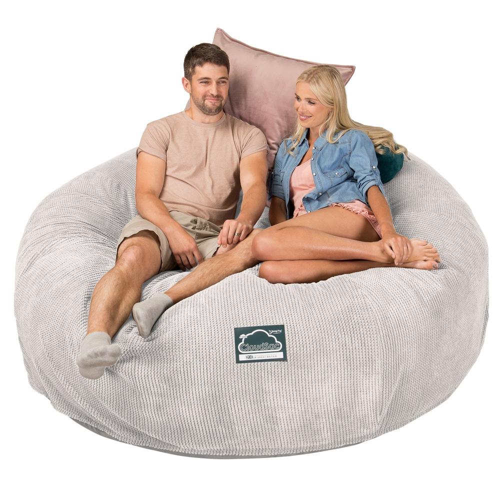 CloudSac 3000 XXL Kingsize Memory-Schaum Sitzsacksofa - Pom-Pom Creme - Image 4