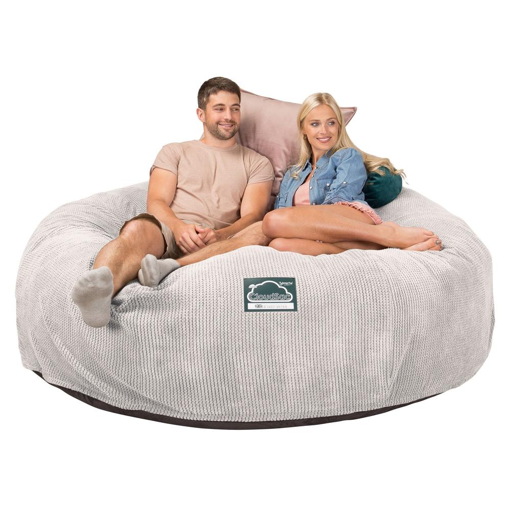 CloudSac 3000 XXL Kingsize Memory-Schaum Sitzsacksofa - Pom-Pom Creme - Image 5