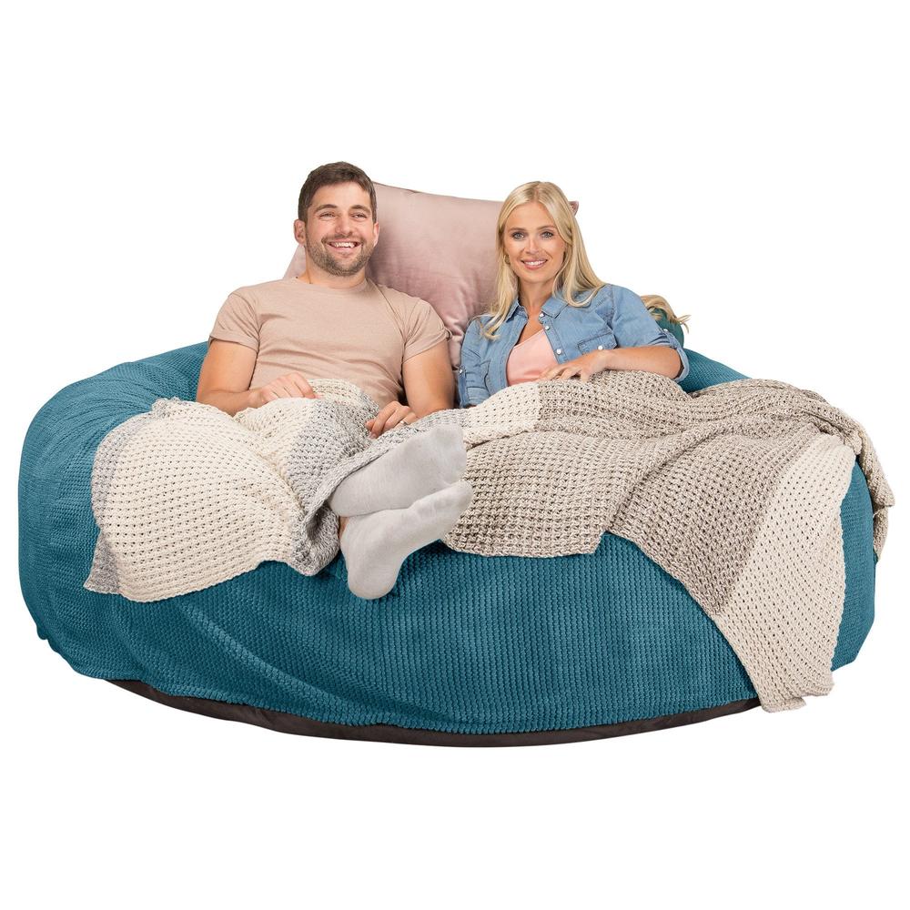 CloudSac 3000 XXL Kingsize Memory-Schaum Sitzsacksofa - Pom-Pom Türkis - Image 3