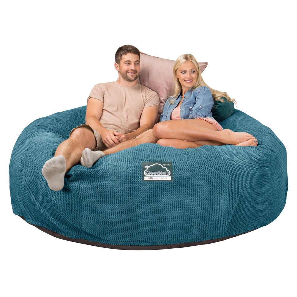 CloudSac 3000 XXL Kingsize Memory-Schaum Sitzsacksofa - Pom-Pom Türkis - Image 5