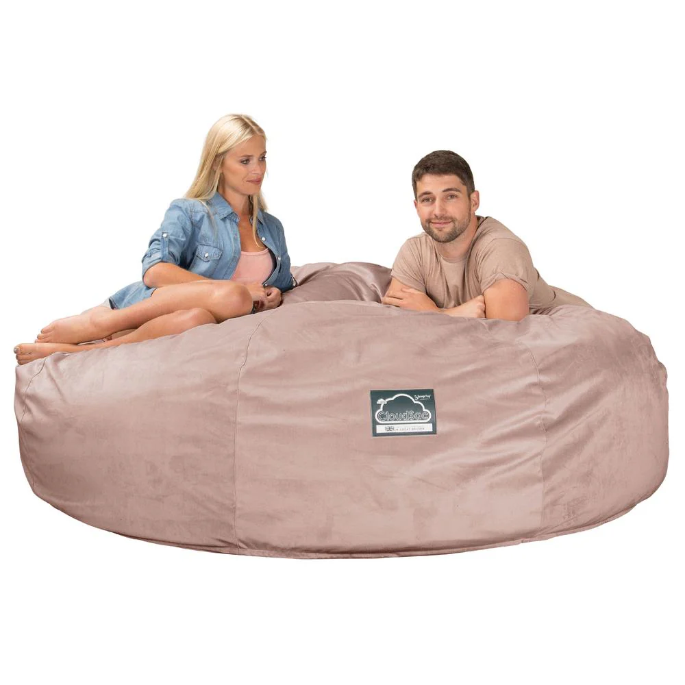 CloudSac 3000 XXL Kingsize Memory-Schaum Sitzsacksofa - Samt Pink - Image 3