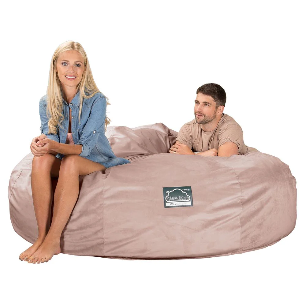 CloudSac 3000 XXL Kingsize Memory-Schaum Sitzsacksofa - Samt Pink - Image 4