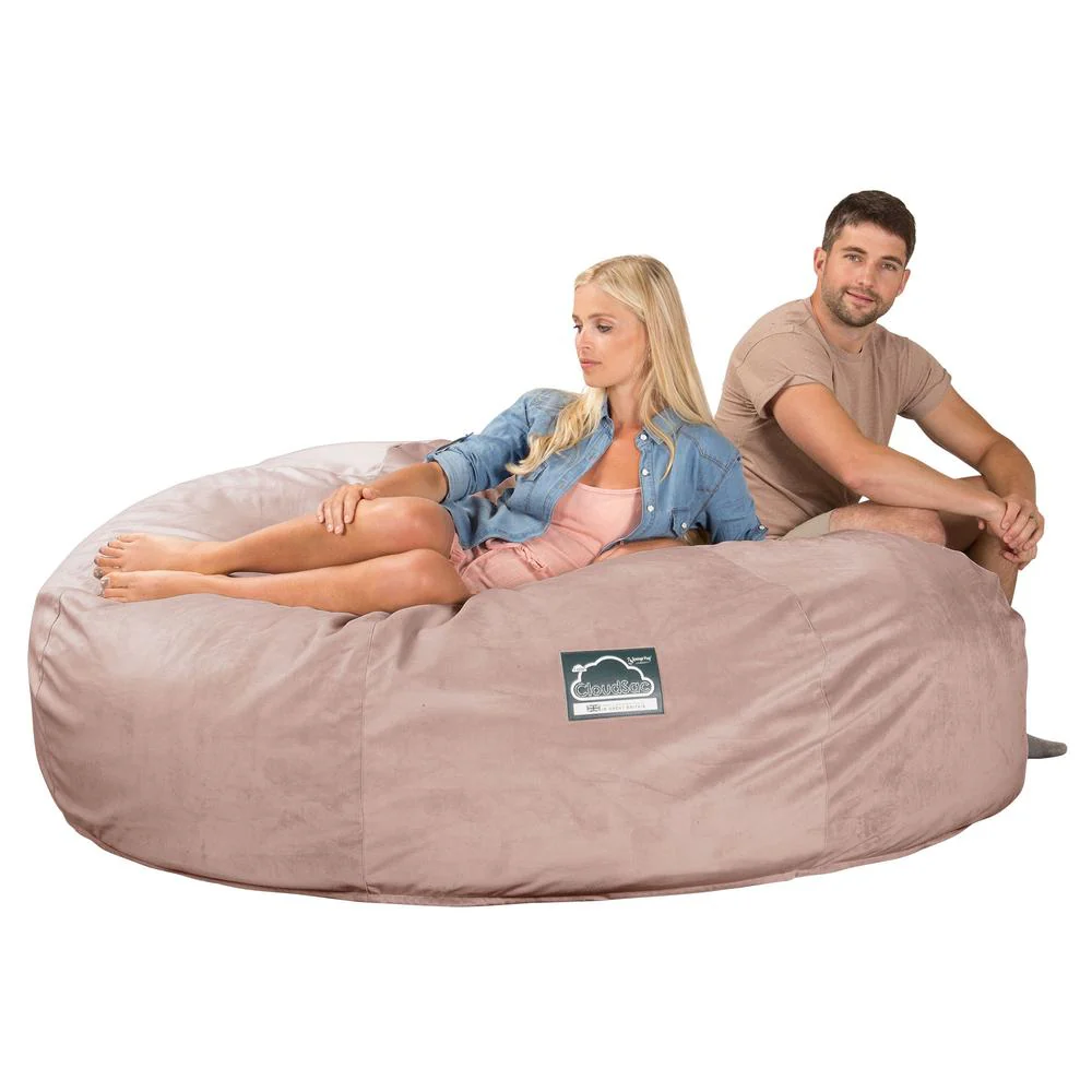 CloudSac 3000 XXL Kingsize Memory-Schaum Sitzsacksofa - Samt Pink - Image 5