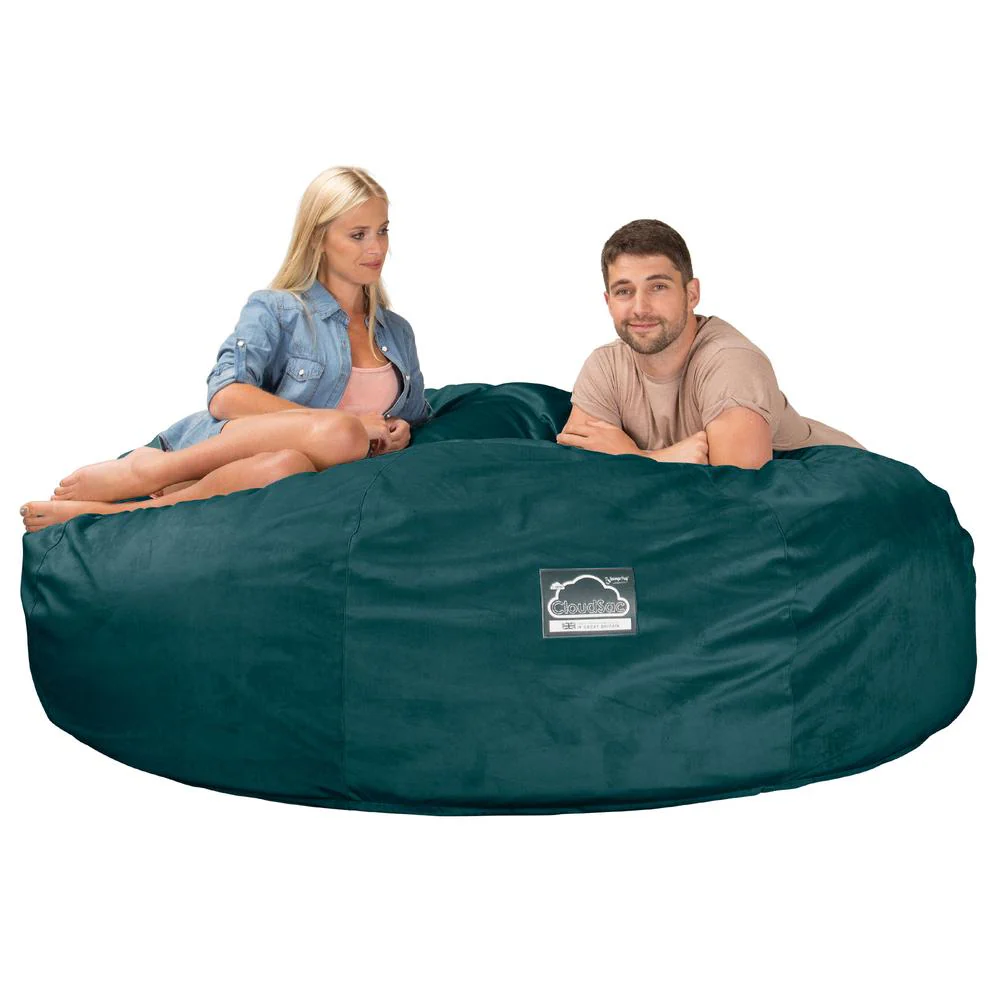 CloudSac 3000 XXL Kingsize Memory-Schaum Sitzsacksofa - Samt Türkis - Image 3