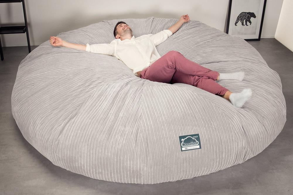 CloudSac 5000 XXXXXL Gigantischer Memory-Schaum Sitzsacksofa - Cord Elfenbein - Image 2