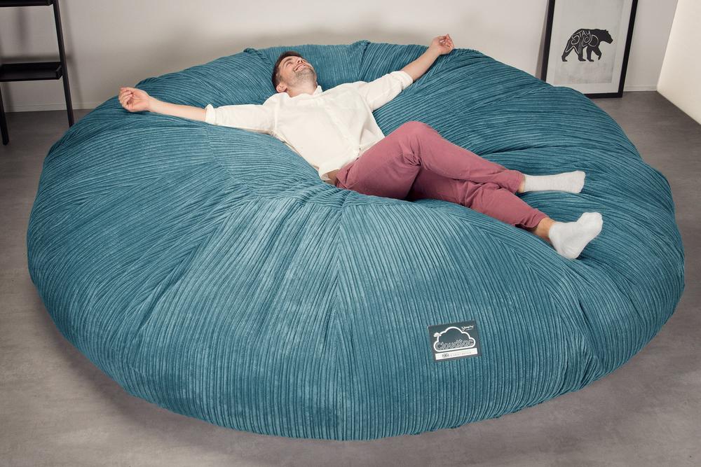 CloudSac 5000 XXXXXL Gigantischer Memory-Schaum Sitzsacksofa - Cord Türkis - Image 2