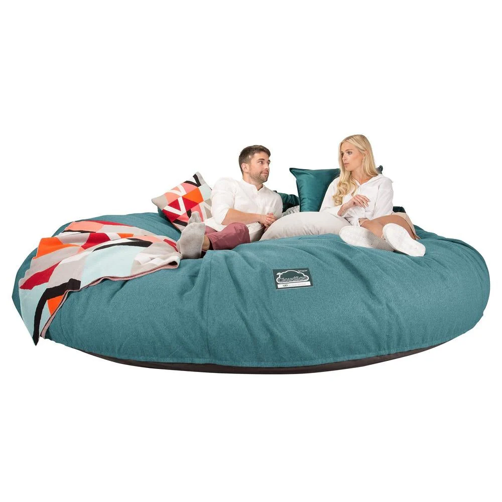 CloudSac 5000 XXXXXL Gigantischer Memory-Schaum Sitzsacksofa - Interalli Wolle Aqua - Image 3
