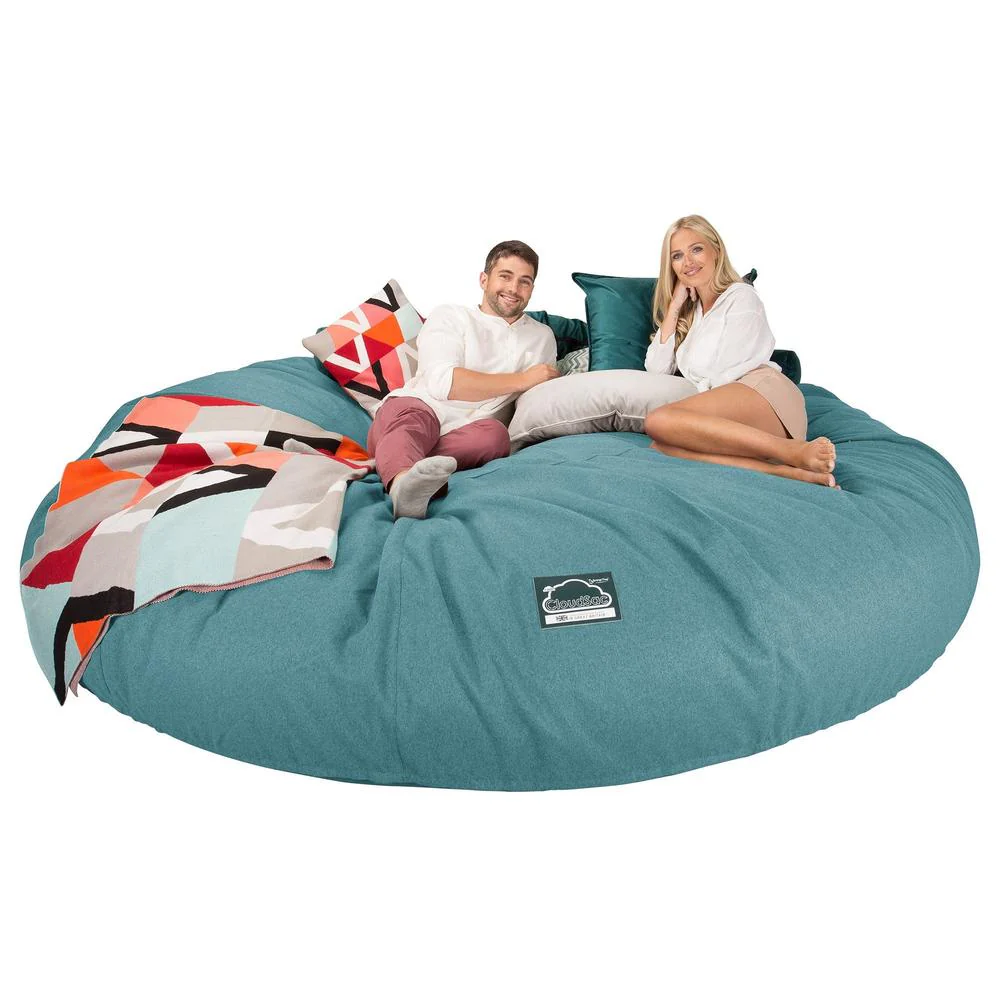 CloudSac 5000 XXXXXL Gigantischer Memory-Schaum Sitzsacksofa - Interalli Wolle Aqua - Image 4