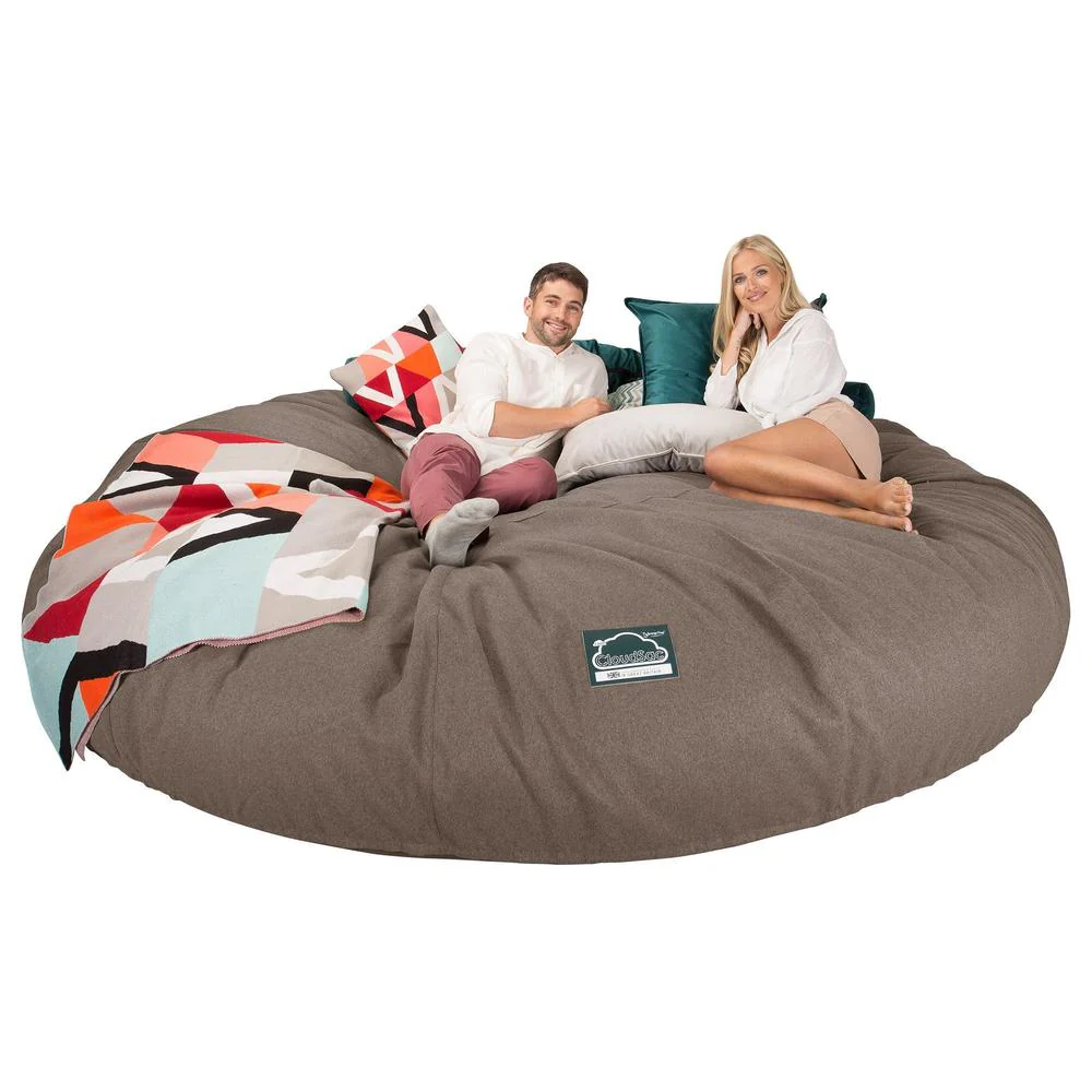 CloudSac 5000 XXXXXL Gigantischer Memory-Schaum Sitzsacksofa - Interalli Wolle Biscuit - Image 4