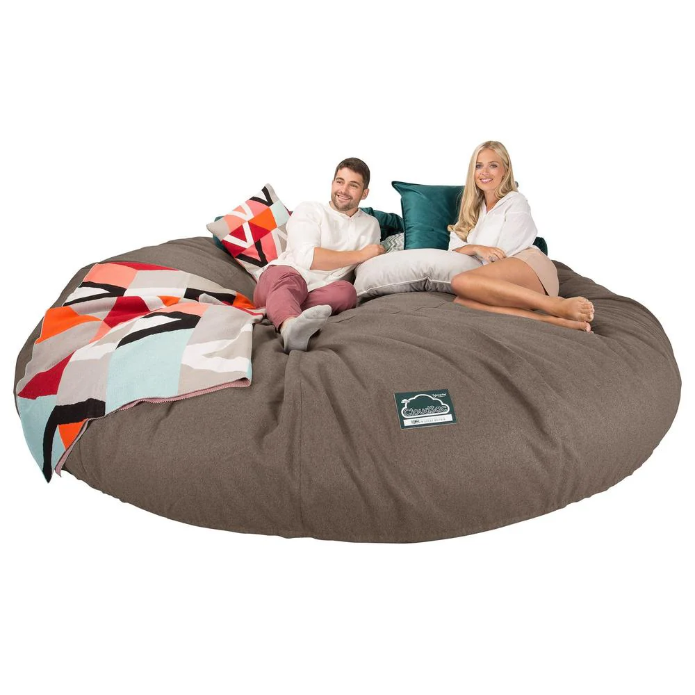CloudSac 5000 XXXXXL Gigantischer Memory-Schaum Sitzsacksofa - Interalli Wolle Biscuit - Image 5