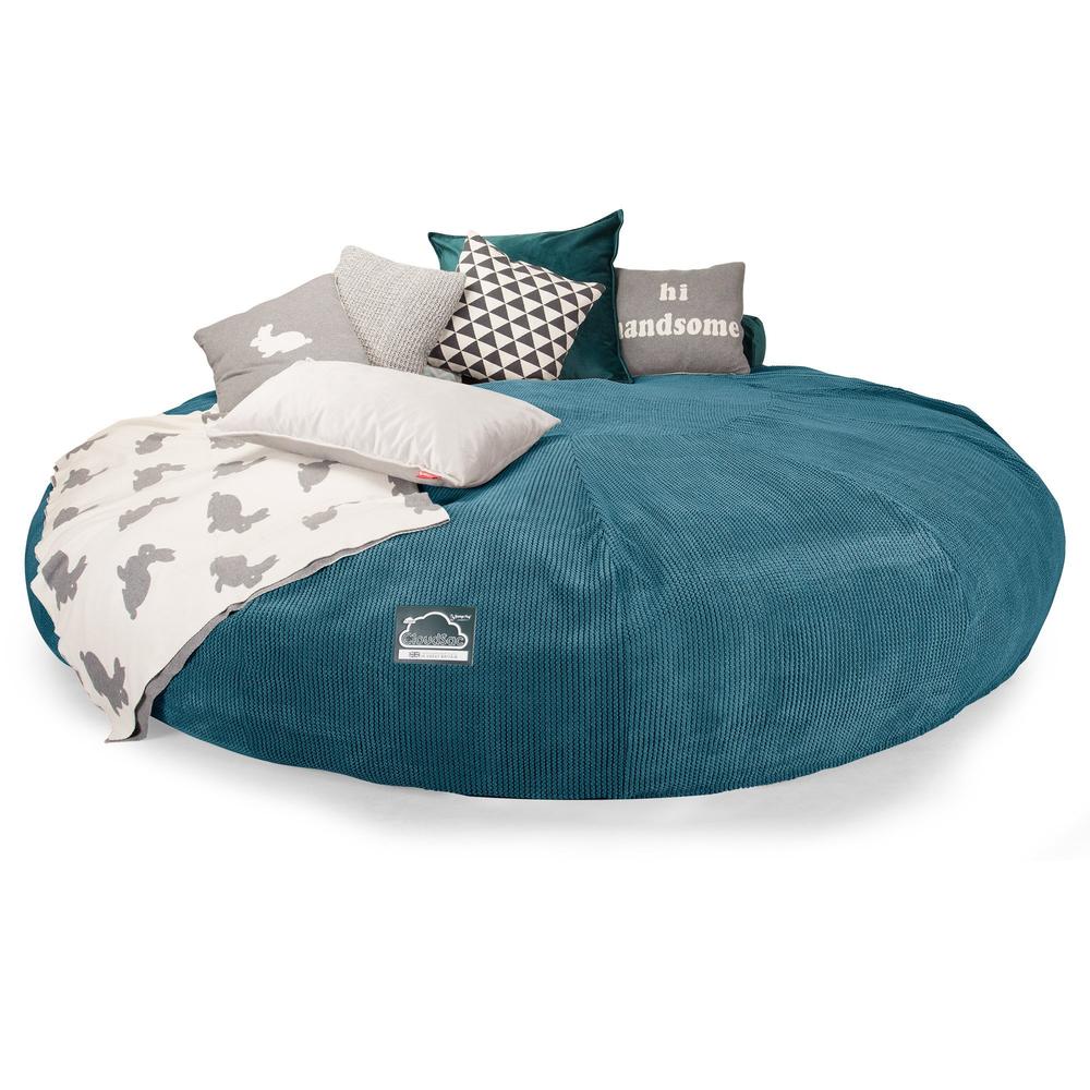CloudSac 5000 XXXXXL Gigantischer Memory-Schaum Sitzsacksofa - Pom-Pom Türkis - Image 4