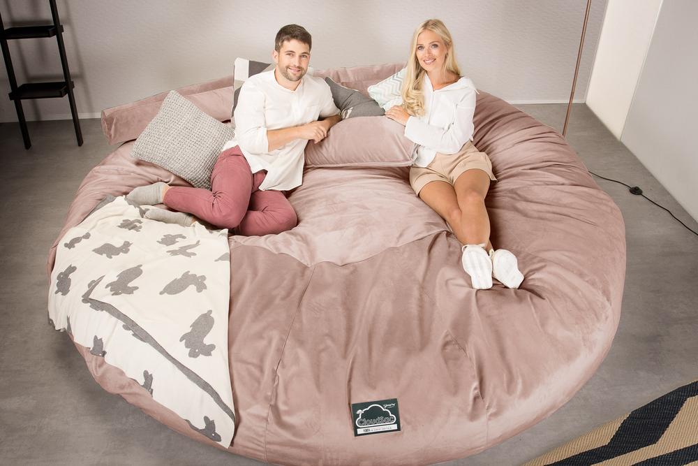 CloudSac 5000 XXXXXL Gigantischer Memory-Schaum Sitzsacksofa - Samt Pink - Image 2