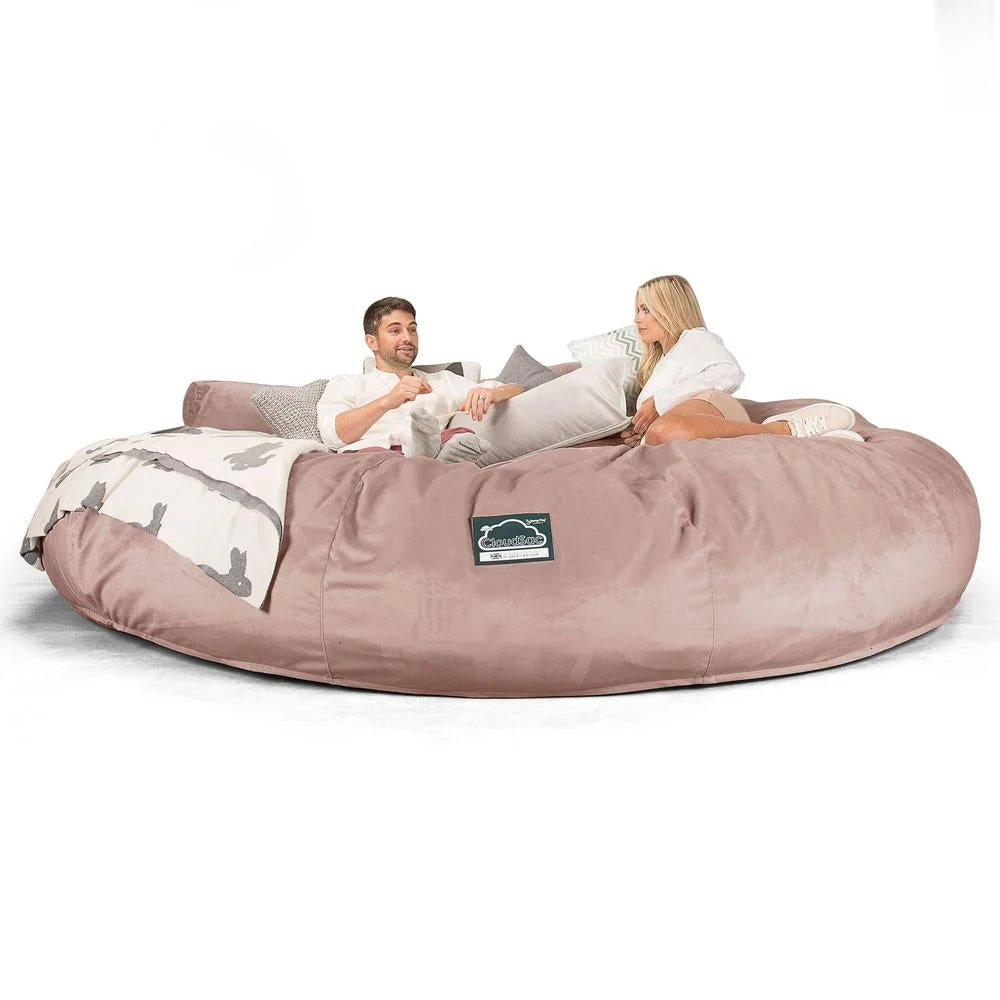 CloudSac 5000 XXXXXL Gigantischer Memory-Schaum Sitzsacksofa - Samt Pink - Image 5