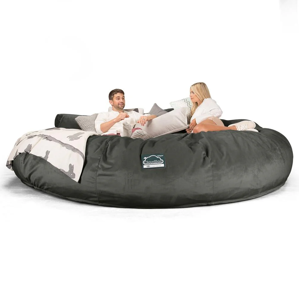 CloudSac 5000 XXXXXL Gigantischer Memory-Schaum Sitzsacksofa - Samt Schiefergrau - Image 5