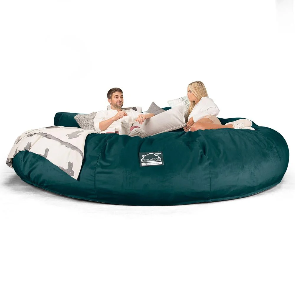 CloudSac 5000 XXXXXL Gigantischer Memory-Schaum Sitzsacksofa - Samt Türkis - Image 5