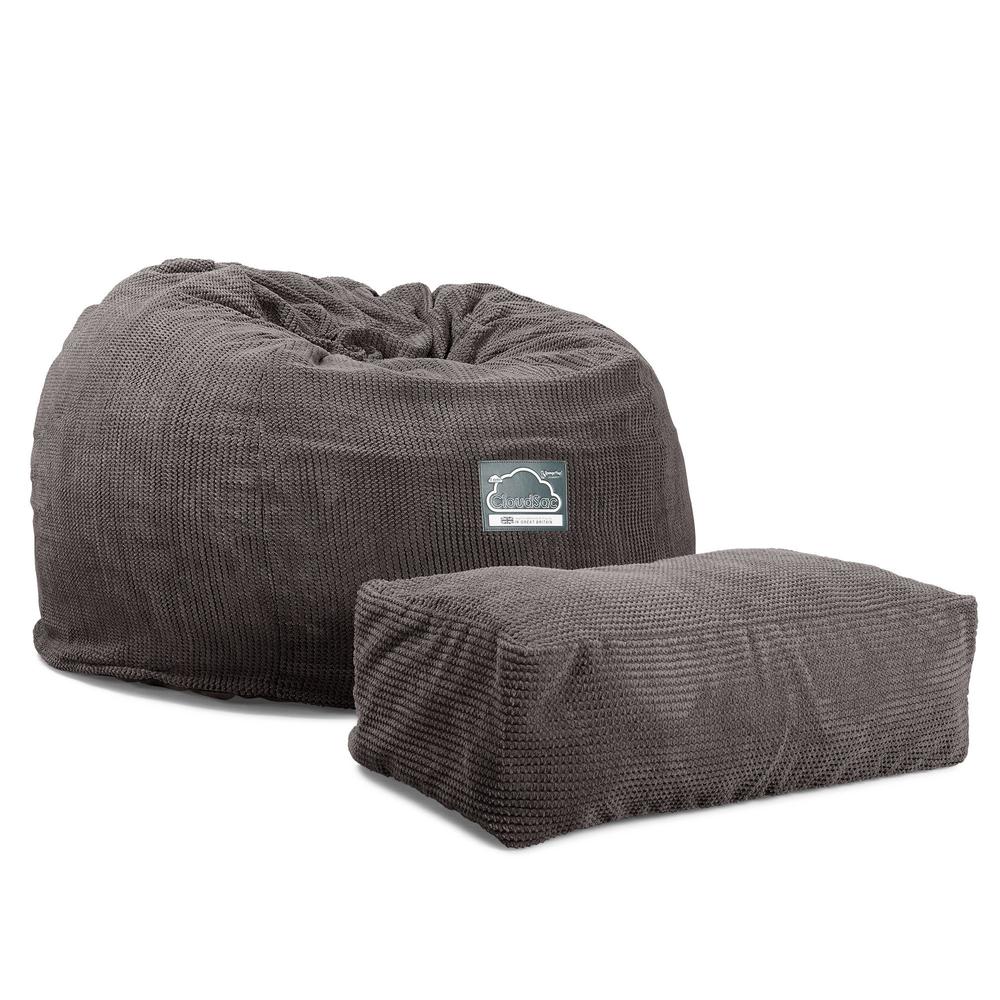 CloudSac 510 XL Memory-Schaum Sitzsack - Pom-Pom Anthrazit - Image 5