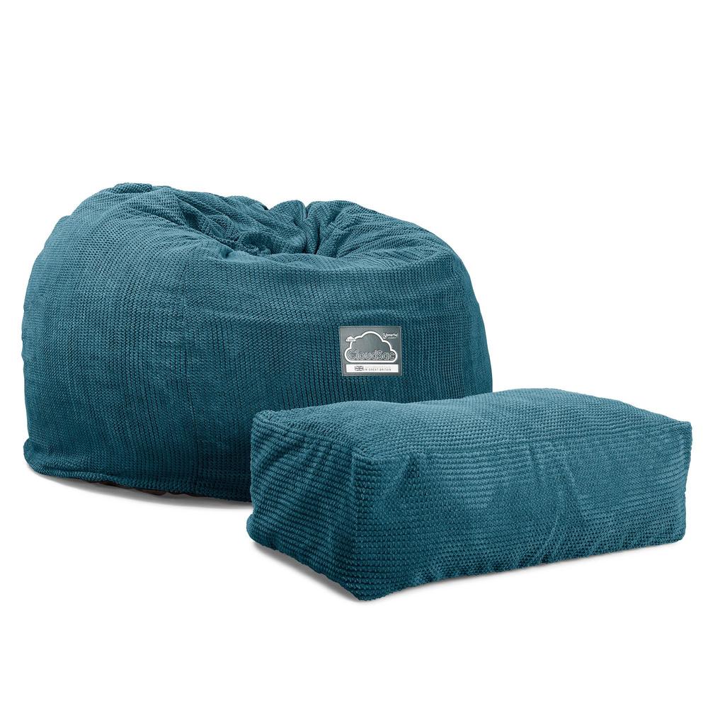 CloudSac 510 XL Memory-Schaum Sitzsack - Pom-Pom Türkis - Image 5