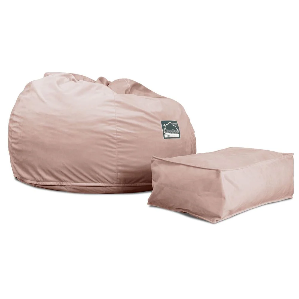 CloudSac 510 XL Memory-Schaum Sitzsack - Samt Pink - Image 4