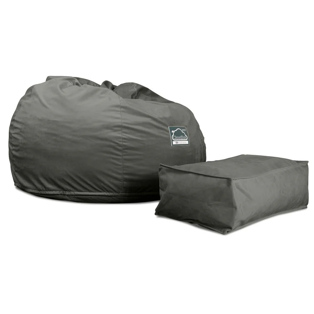 CloudSac 510 XL Memory-Schaum Sitzsack - Samt Schiefergrau - Image 4