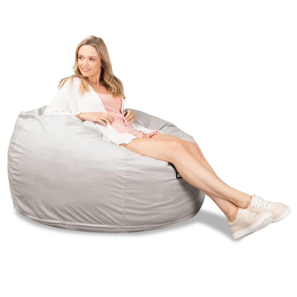 CloudSac 510 XL Memory-Schaum Sitzsack - Samt Silber - Image 3