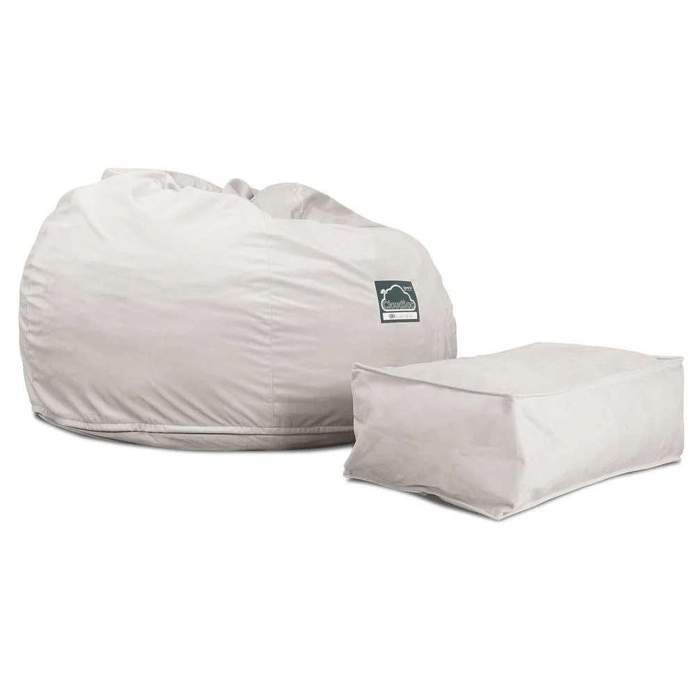 CloudSac 510 XL Memory-Schaum Sitzsack - Samt Silber - Image 4